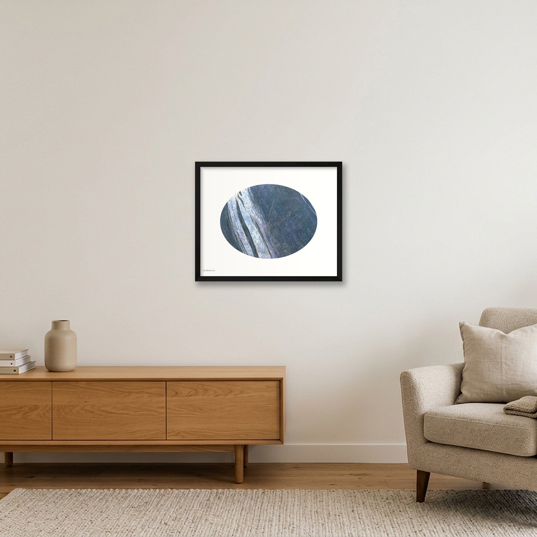 Blue Abstract 2 — 50×40cm, 20×16" Black Frame