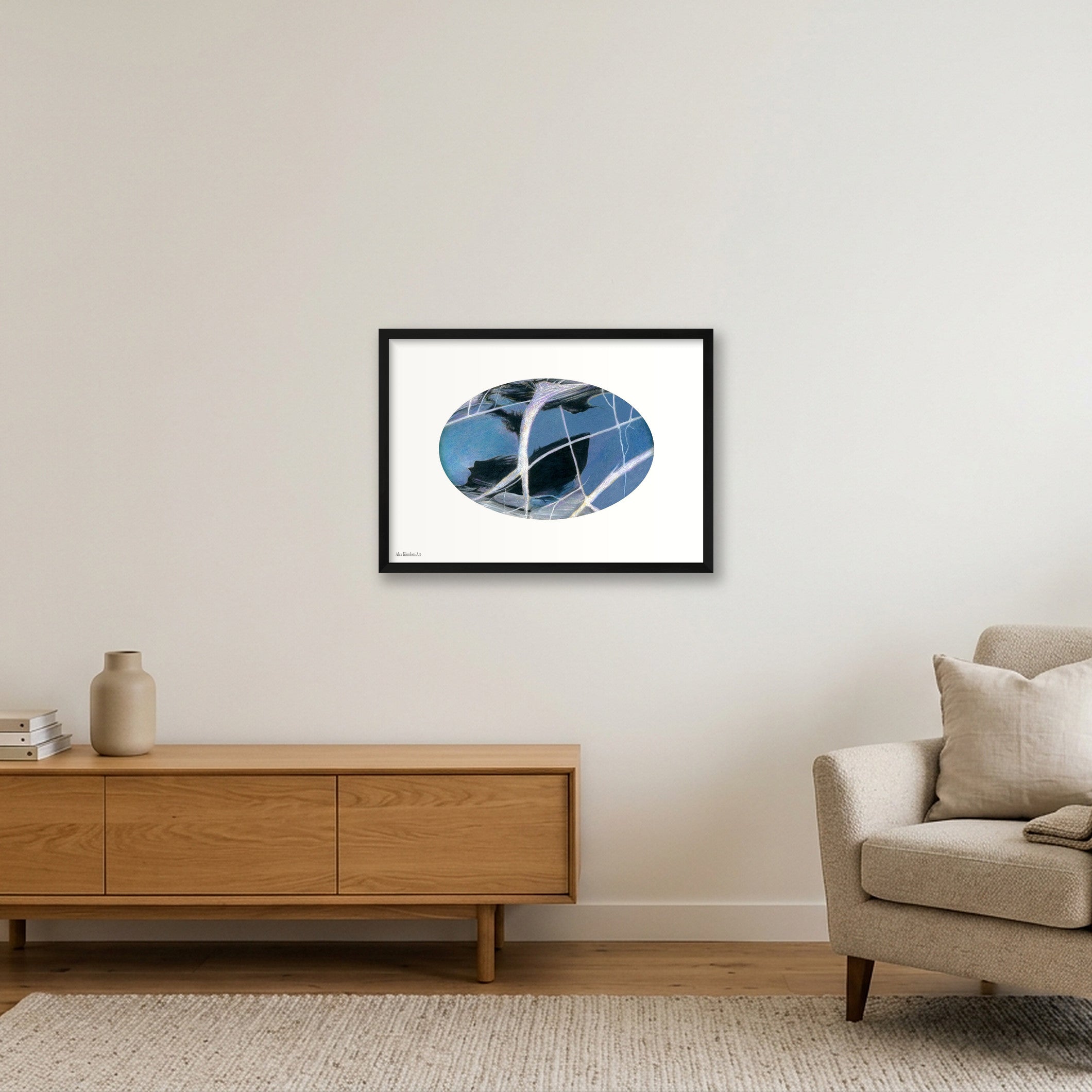 Blue Abstract 1 — 59×42cm, 23×17" Black Frame