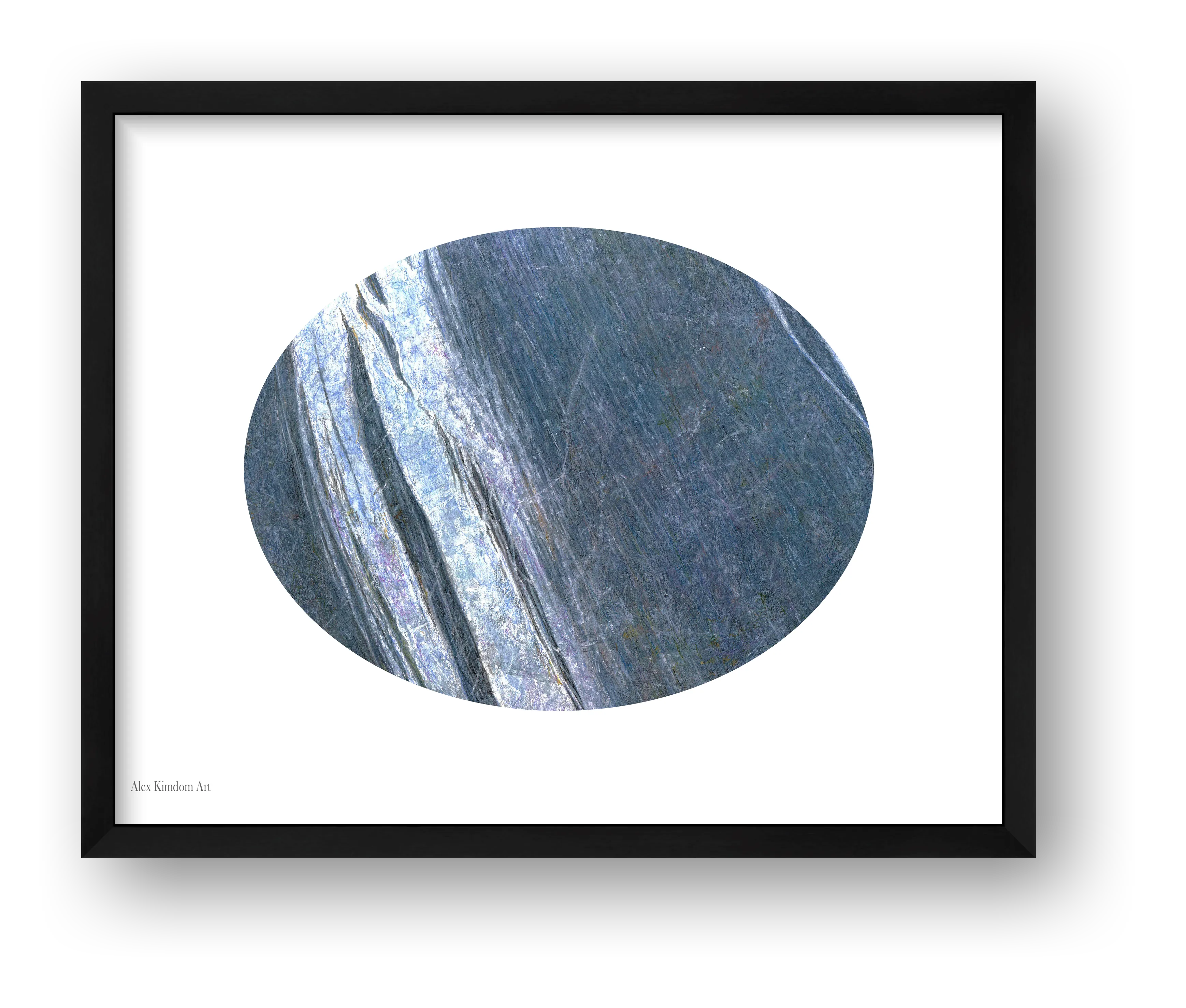 Blue Abstract 2 — framed