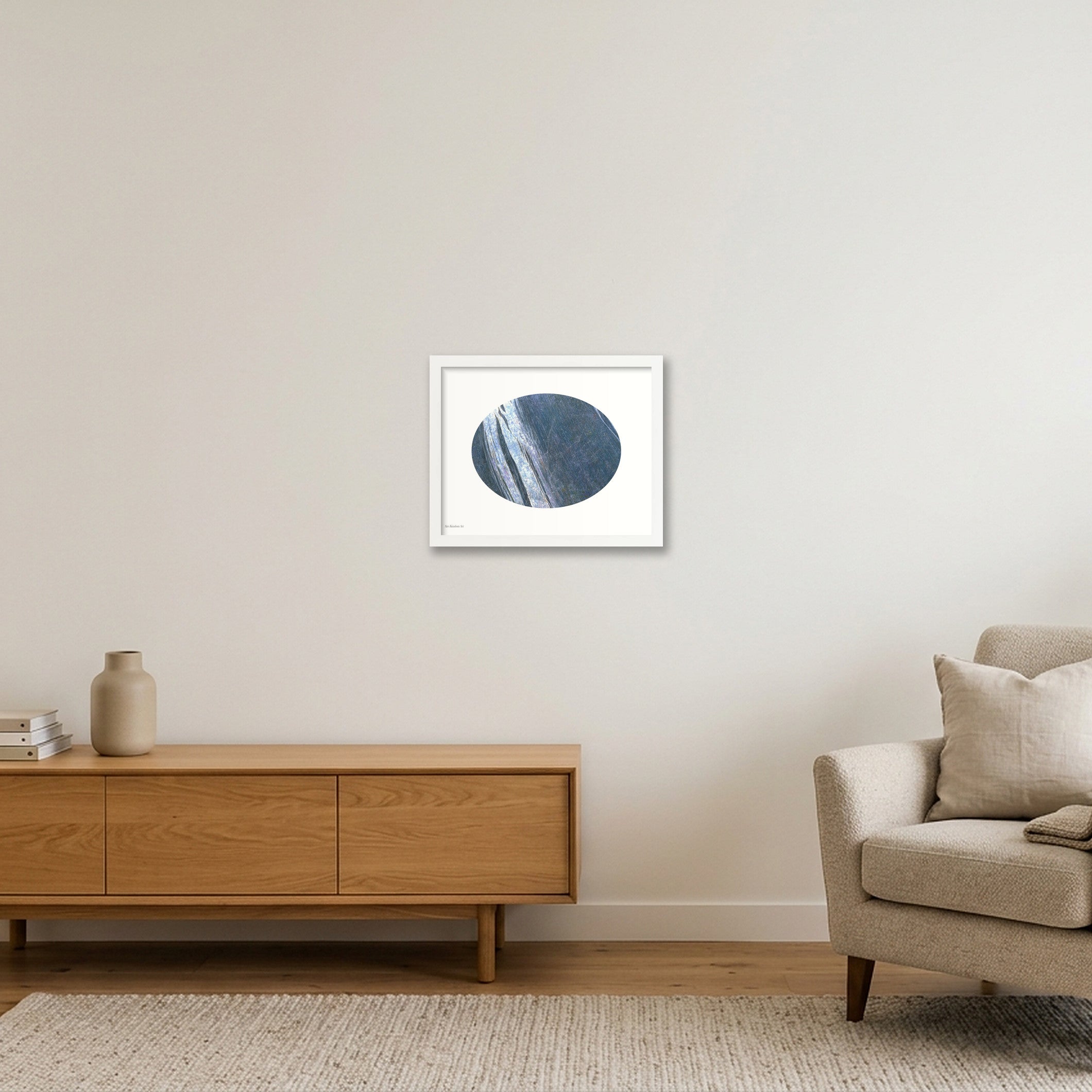 Blue Abstract 2 — 35×28cm, 14×11" White Frame