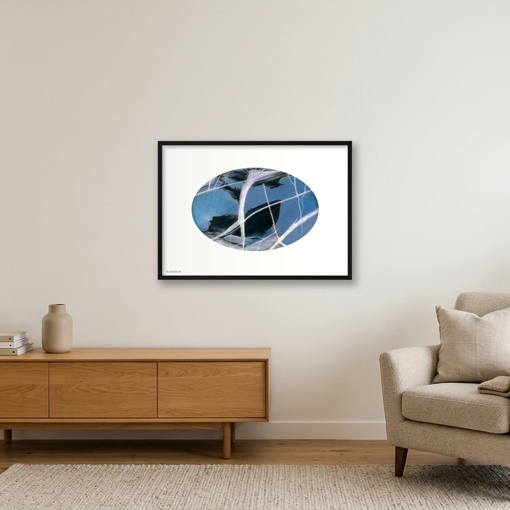 Blue Abstract 1 — 84×59cm, 33×23" Black Frame