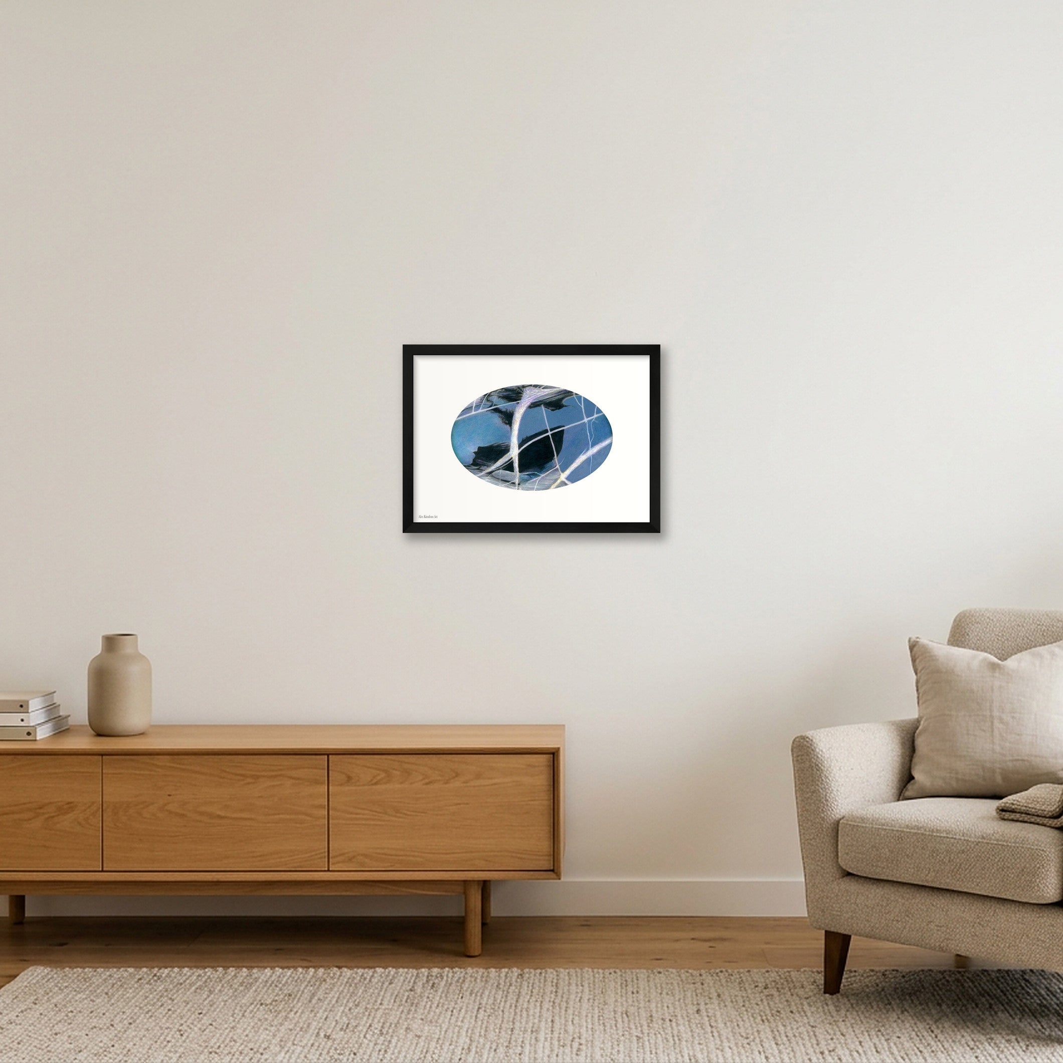 Blue Abstract 1 — A3 (42×30cm, 17×12") Black Frame