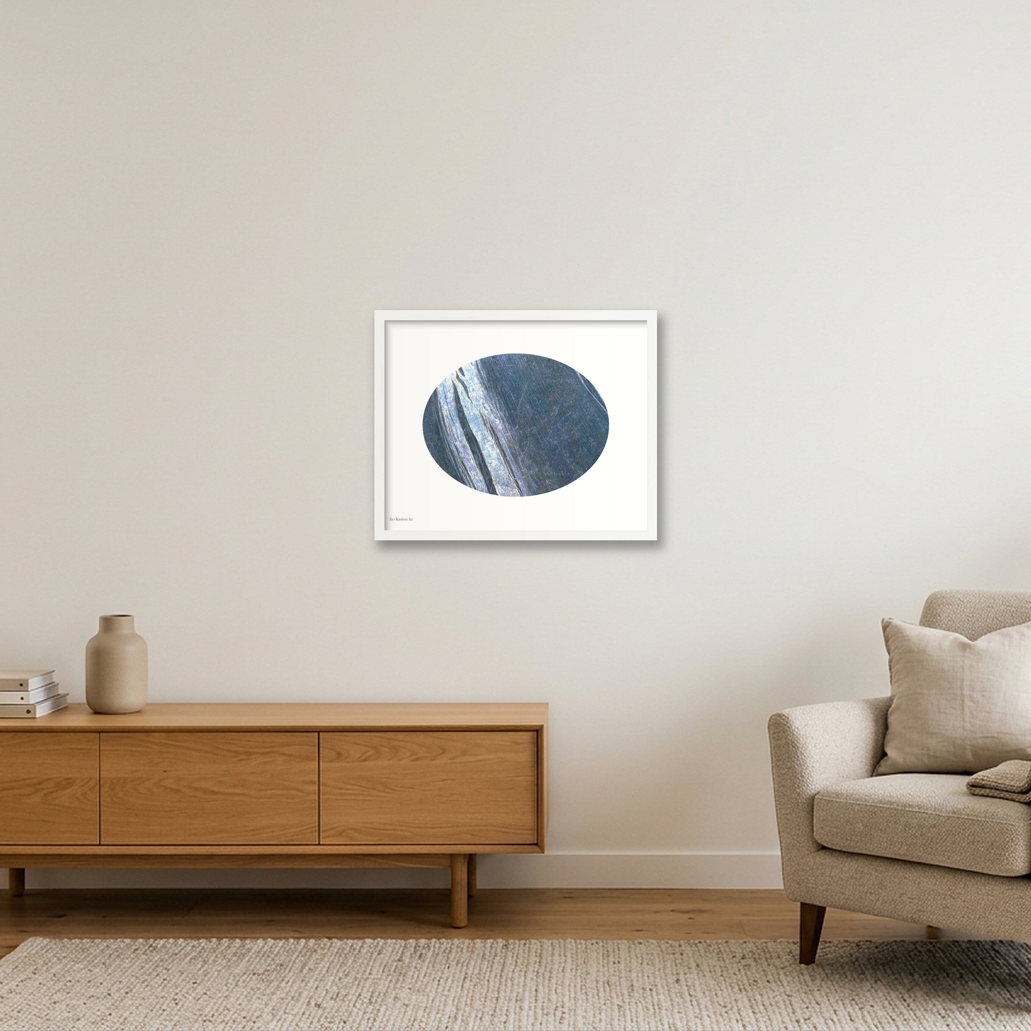 Blue Abstract 2 — 50×40cm, 20×16" White Frame