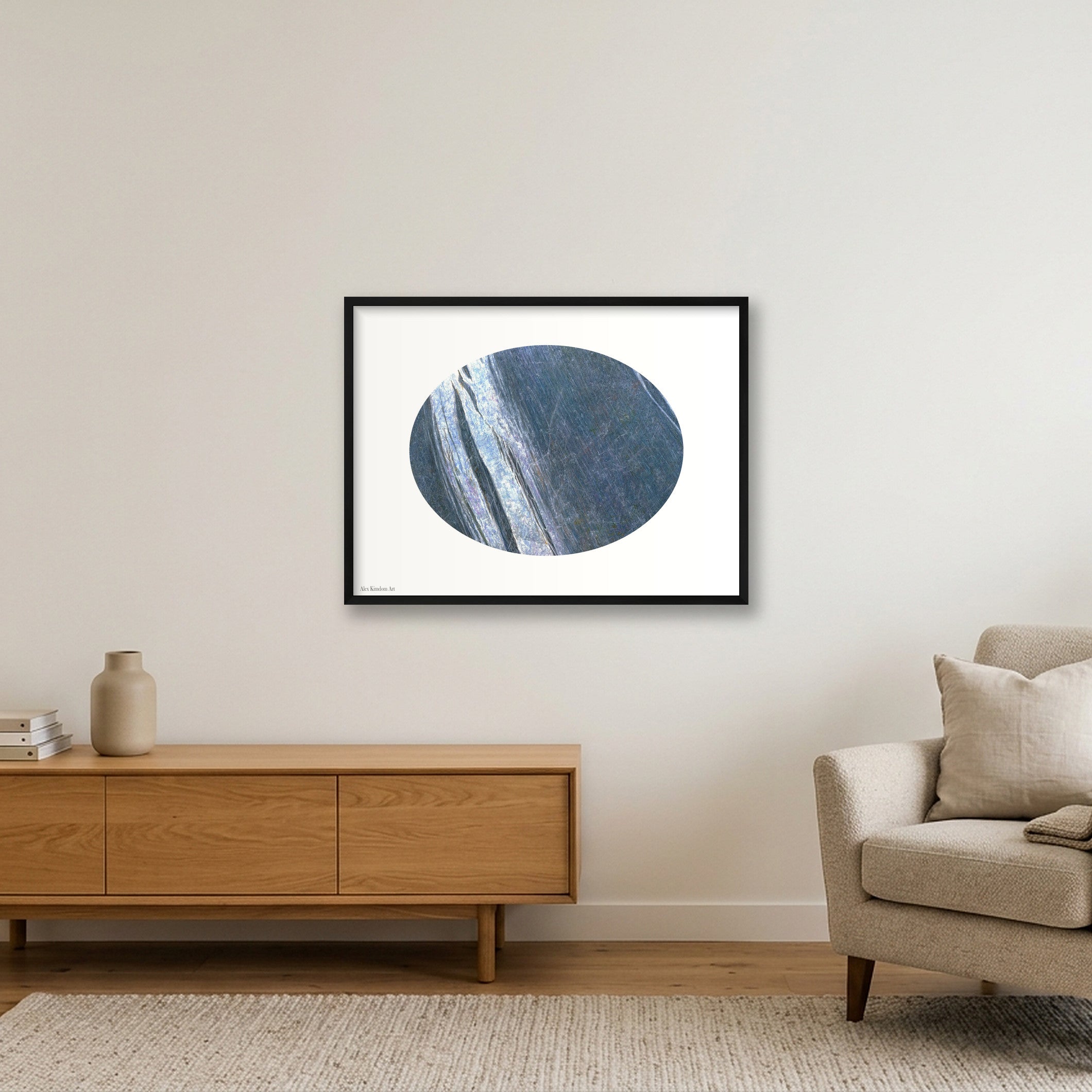 Blue Abstract 2 — 80×60cm, 31×24" Black Frame