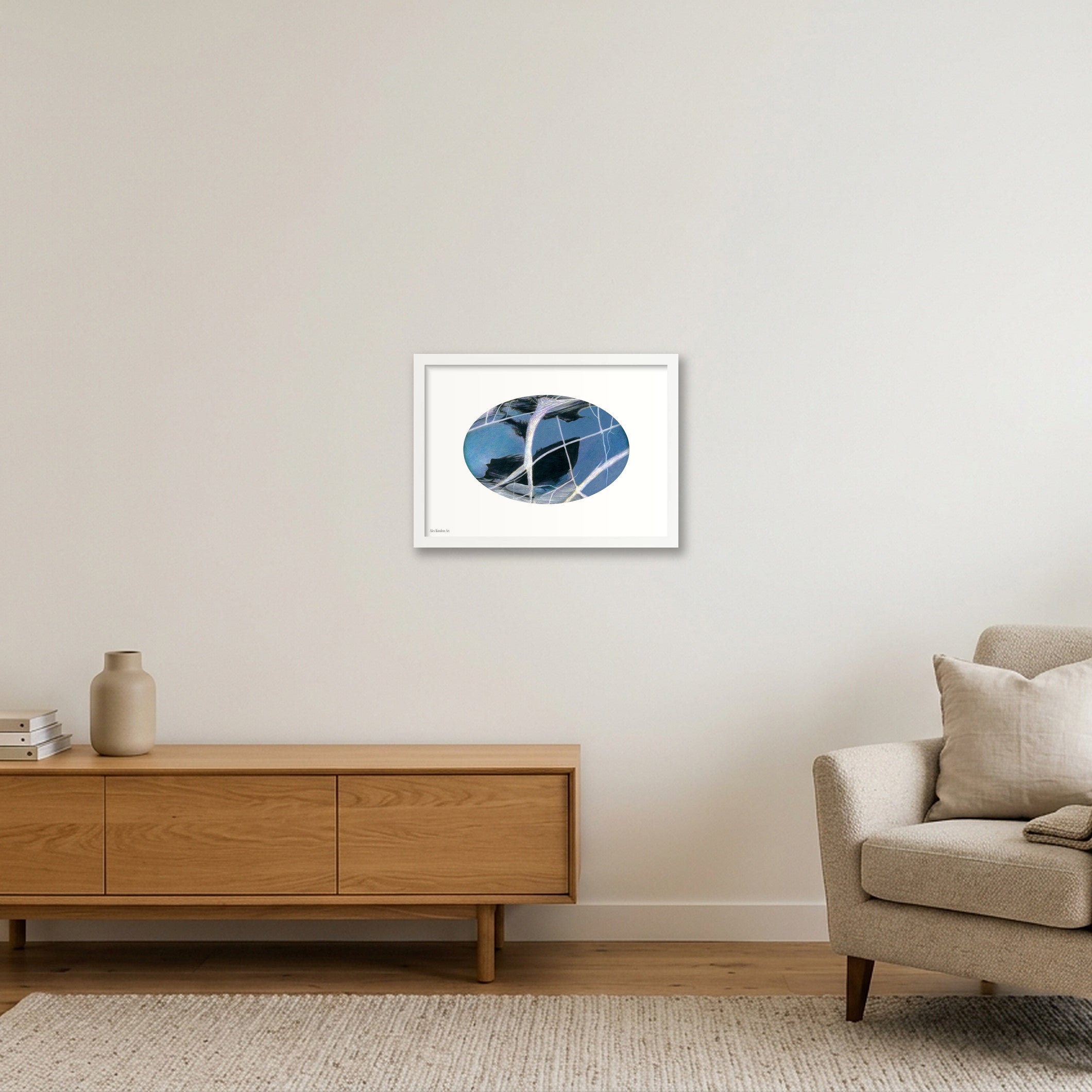 Blue Abstract 1 — A3 (42×30cm, 17×12") White Frame