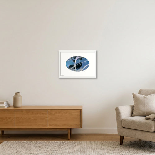 Blue Abstract 1 — A3 (42×30cm, 17×12") White Frame