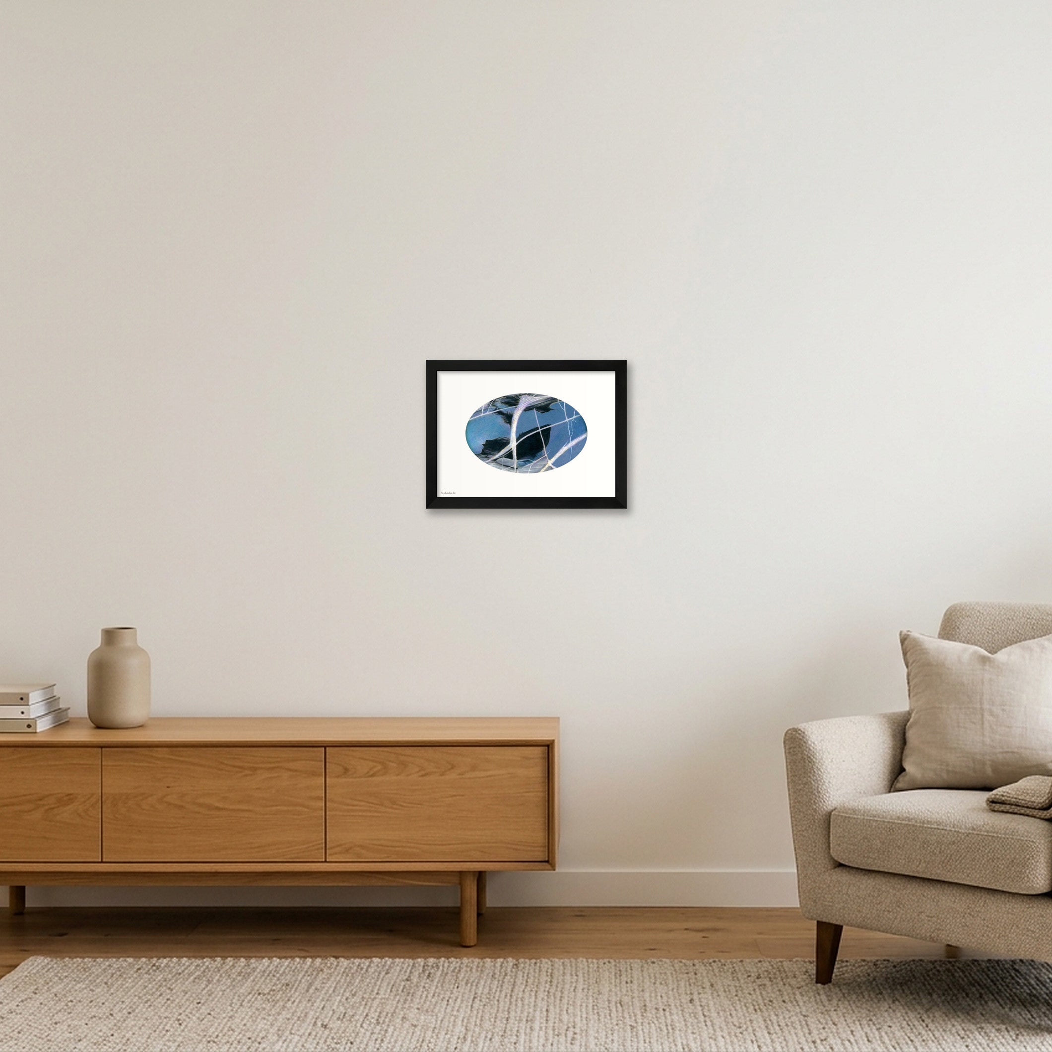Blue Abstract 1 — A4 (30×21cm, 12×8") Black Frame
