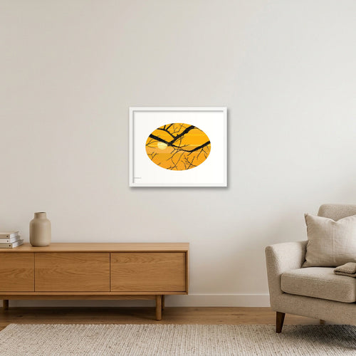 Sun and Branches — 50×40cm, 20×16" White Frame